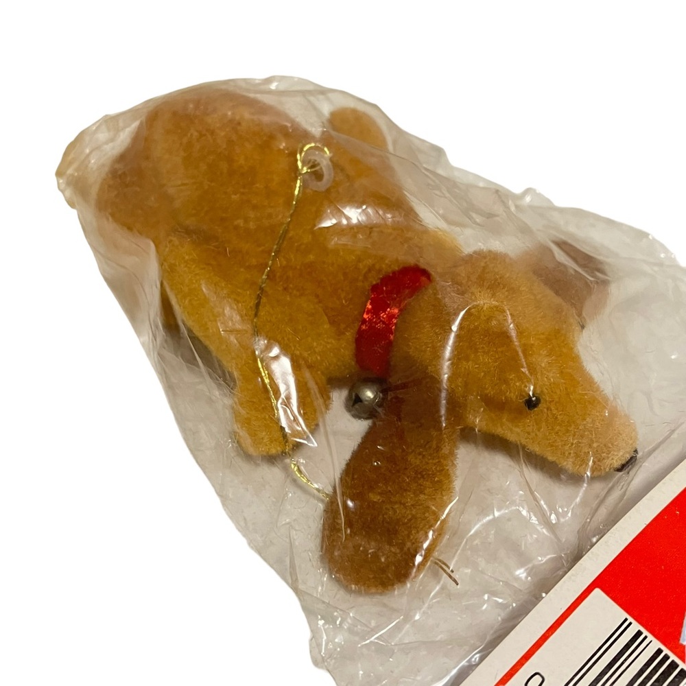 NEW Vintage Flocked Dog Trim-A-Tree Christmas Ornament New In Packaging